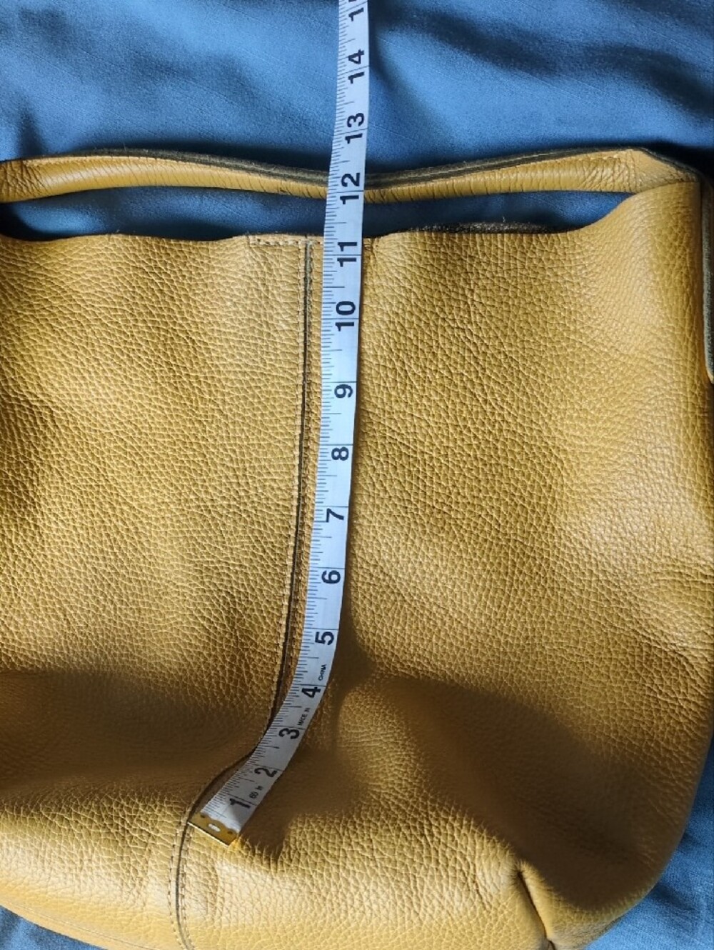 Mustard Yellow Leather Hobo Shoulder Bag - Women - Picture 10 of 14